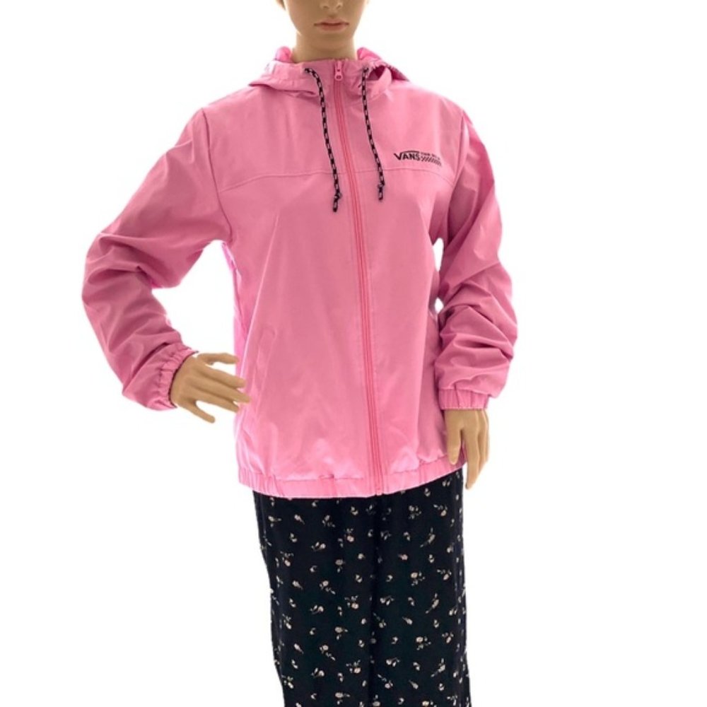 VANS Kastle Turvey Windbreaker Fuchsia Pink Women Zip Hooded Jacket VN0A4CWTUNU